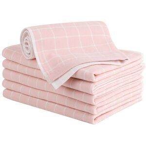 6pcs 100% Cotton Kitchen Towel Dish Towels Cleaning Drying Pink